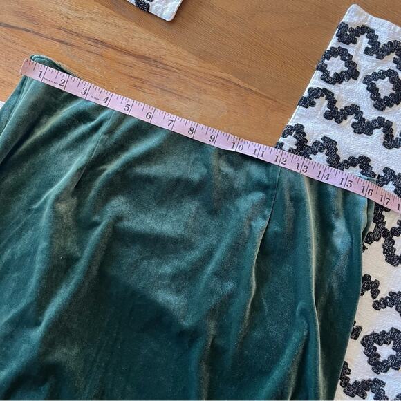 Abercrombie & Fitch Velvet Green side Ruffle Mini Skirt unlined size large L - Picture 4 of 7